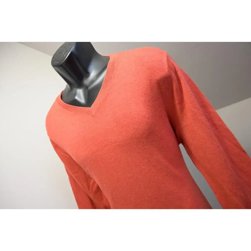 Banana Republic V Neck Sweater Cotton Blend Orange‎ Mens Size Medium